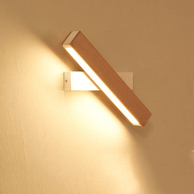 Modern Adjustable Wooden LED Wall Lamp