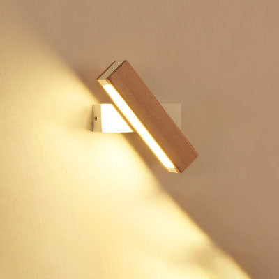 Modern Adjustable Wooden LED Wall Lamp