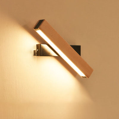 Modern Adjustable Wooden LED Wall Lamp