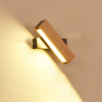 Modern Adjustable Wooden LED Wall Lamp